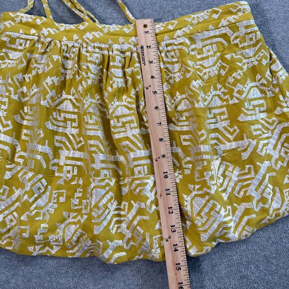 Anthropologie Floreat Anesu One-Shoulder Top Womens Small Strappy Cropped Yellow - Picture 3 of 7